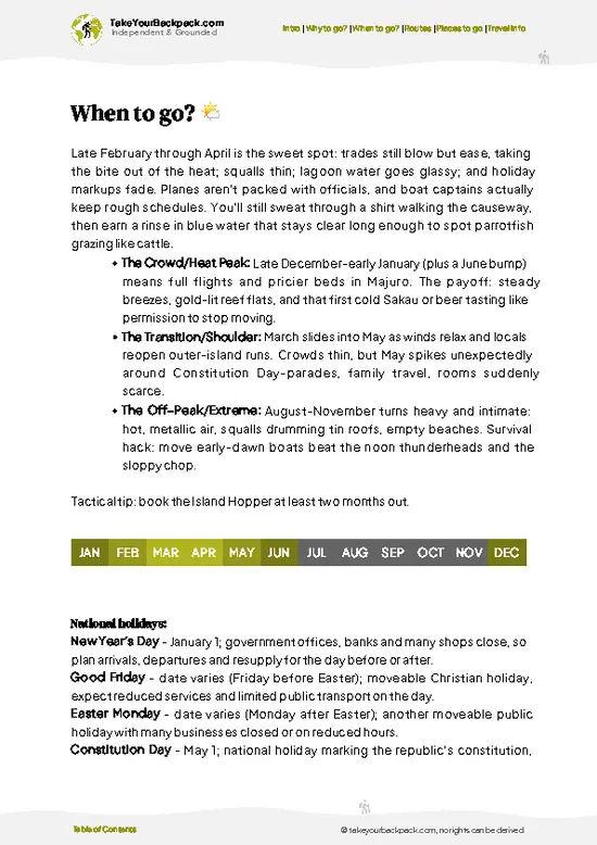 example page 3 from our offline Travel Guide for Marshall Islands